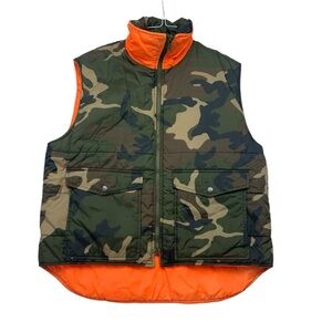 Winchester size medium reversible puffer camo hunter orange vest zip